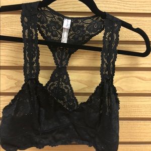 Free people black lace racerback bralette